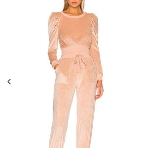 Lovers + Friends Blush Velvet Jumpsuit